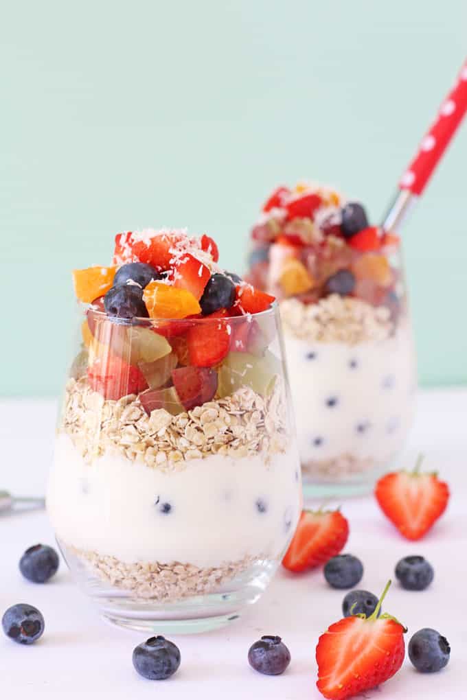 Yogurt, Fruit & Oats Breakfast Pots - My Fussy Eater | Easy Family Recipes