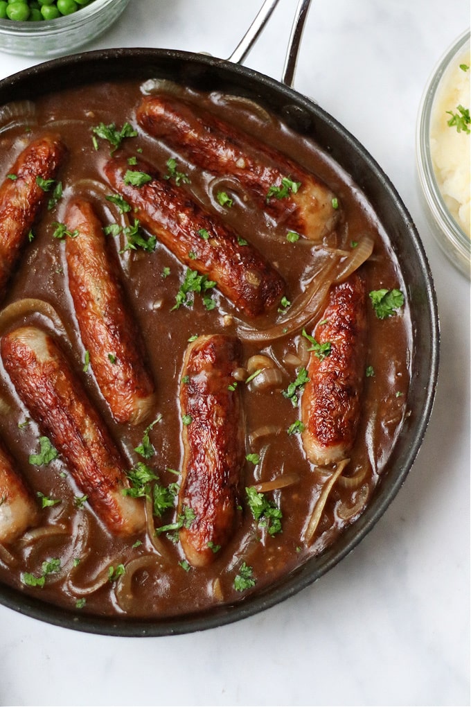 Sausages in Onion Gravy - My Fussy Eater | Easy Family Recipes