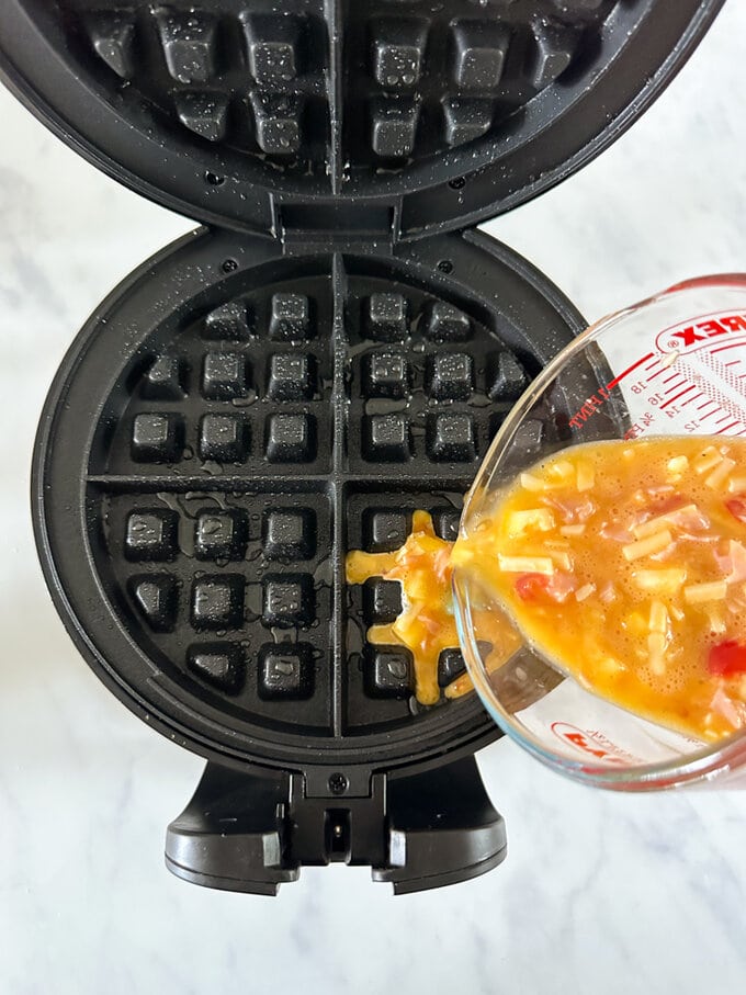Waffle Iron Omelettes - The Cozy Cook